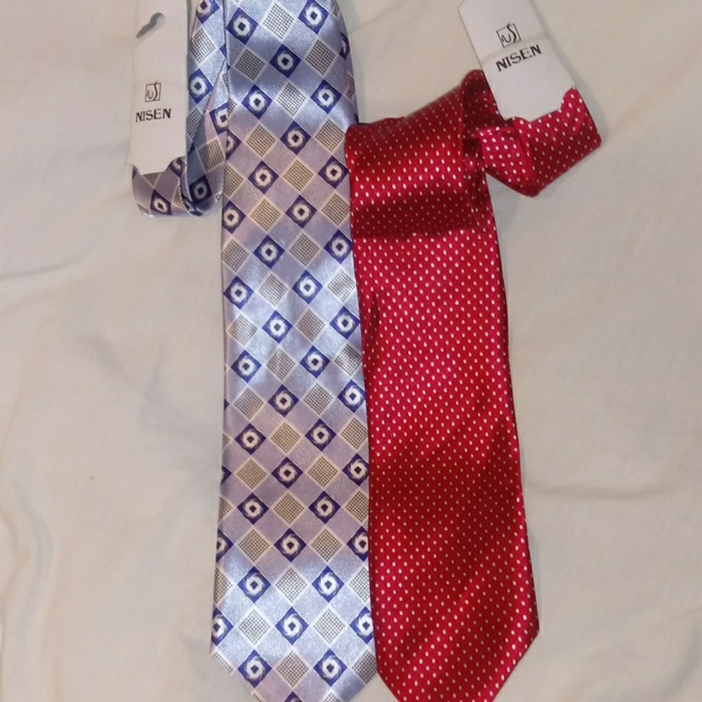 2 Mens Silk-polyester Ties